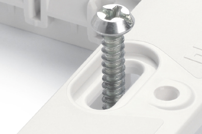 Screws can be easily inserted/removed without tools