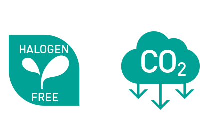 HALOGEN-FREE AND -24% CO2 EMISSIONS