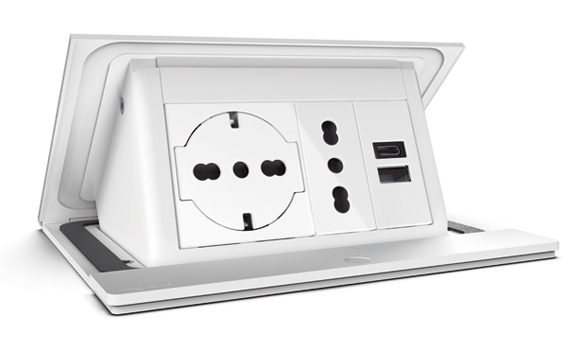 Desk flush-mounted pop-ups