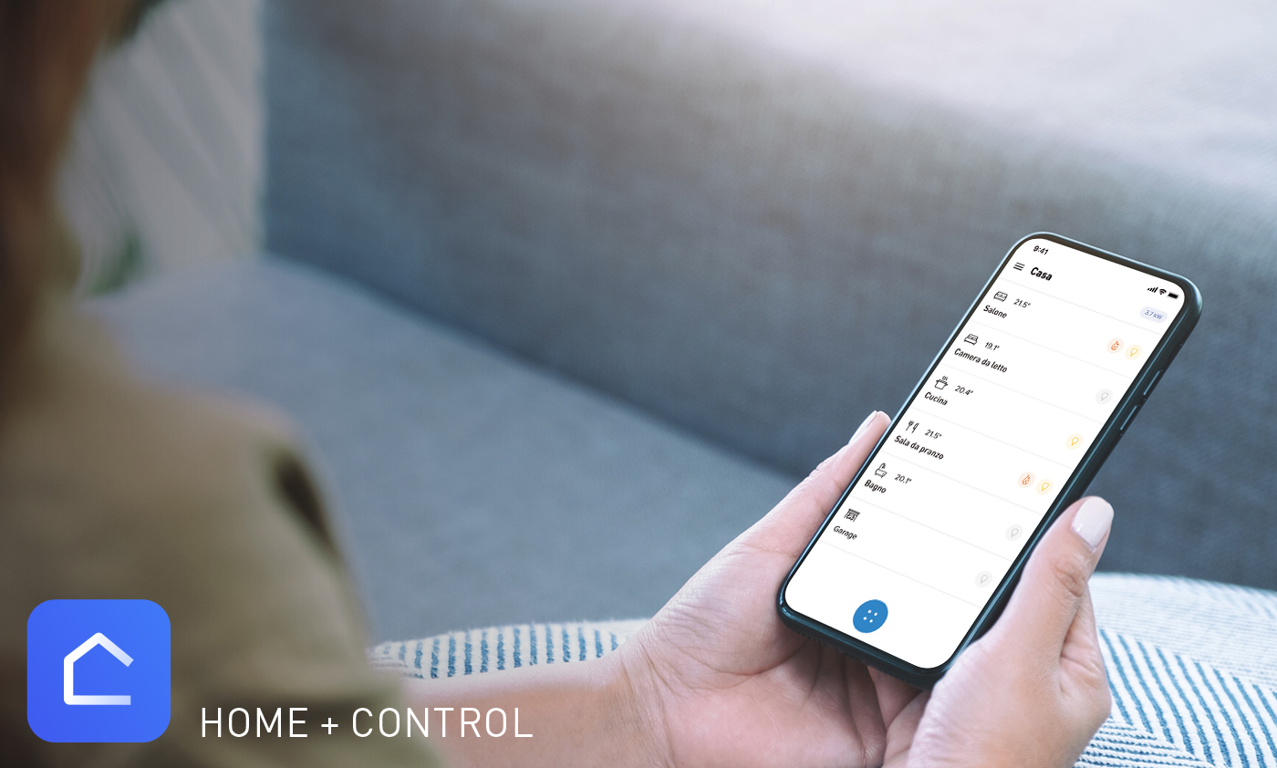 With the Home + Control app, through your smartphone