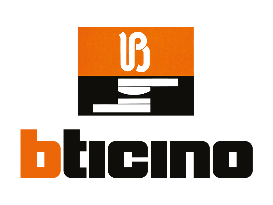 Bticino logo with geometric shapes above the brand name.