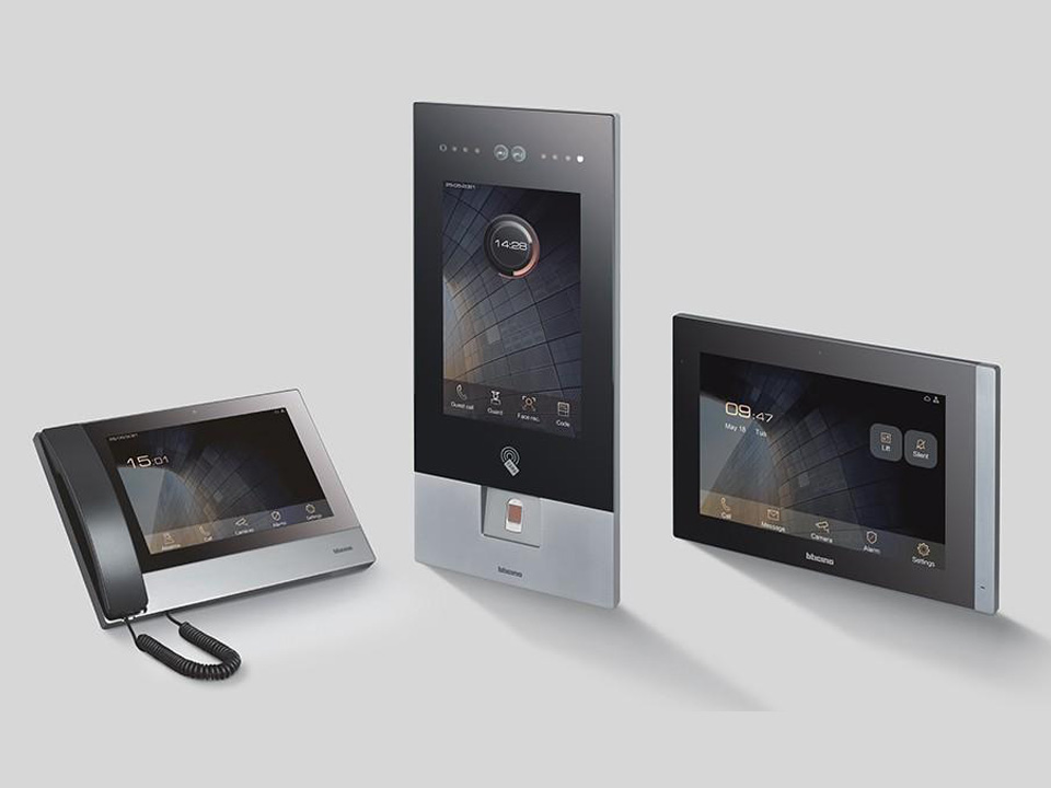 BTicino IP video door entry devices and entrance panels shown side by side