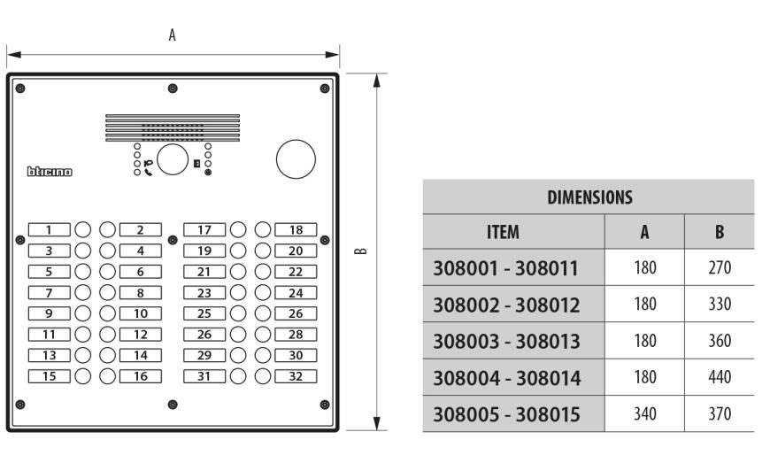 PUSHBUTTON ENTRANCE PANELS – LINEA 300